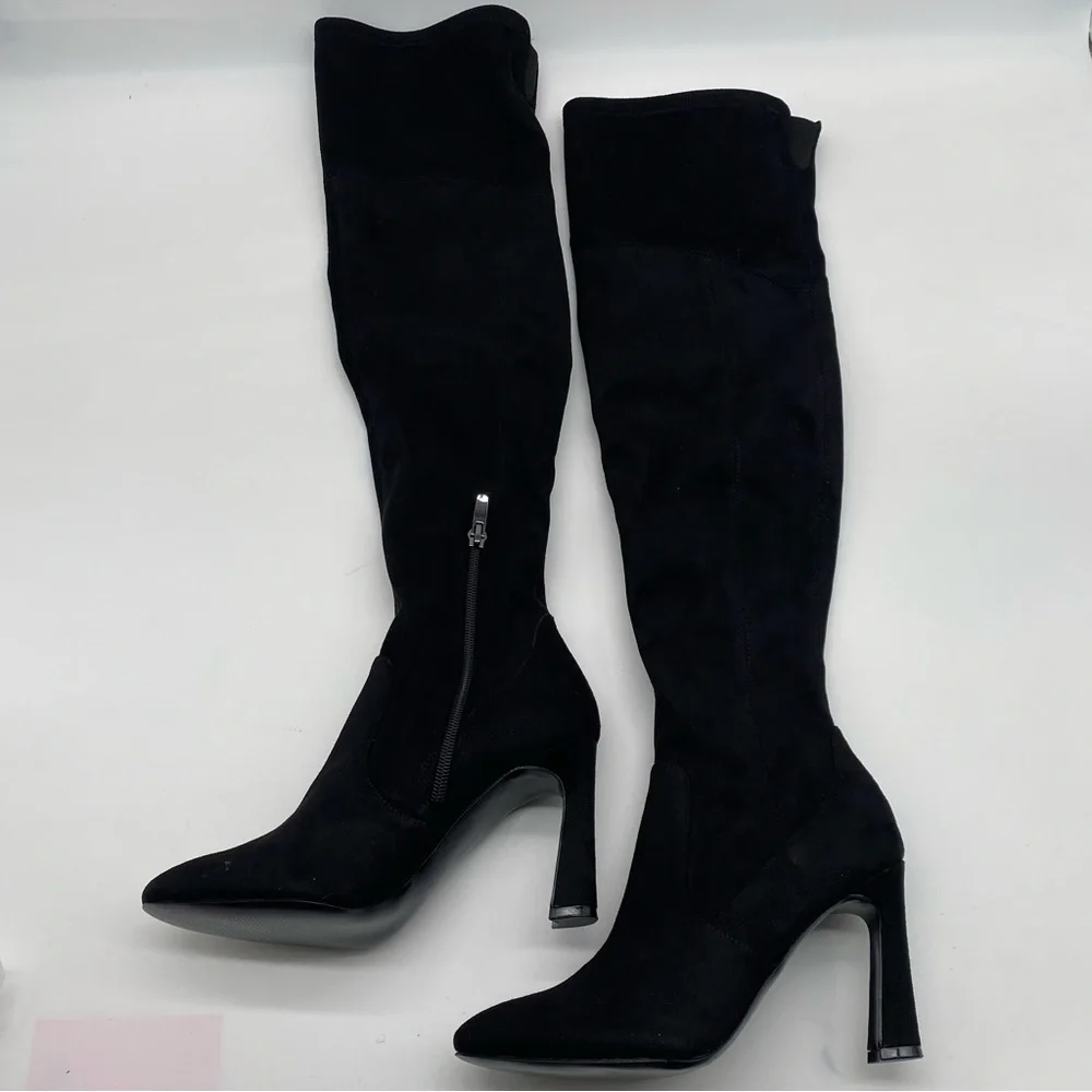 Nine West  Women's Black Sizzle2 Over-the-knee Boot in faux suede size 5.5M NEW